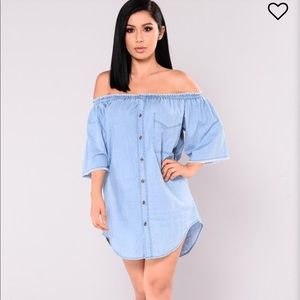 FASHION NOVA KEEP THINGS CASUAL DENIM DRESS